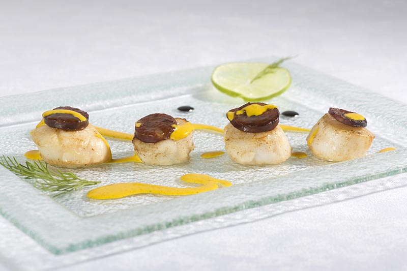 Repas et réception au Château de la Linotte en Bourgogne-Franche-Comté Entrée St-Jacques