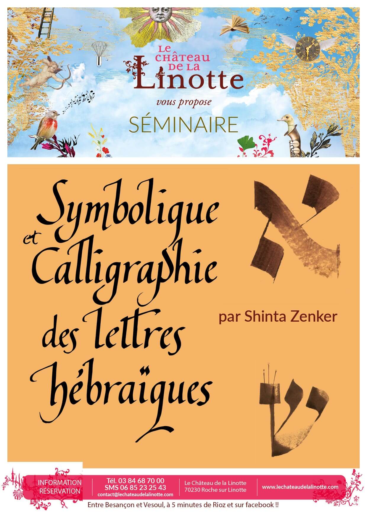 Stage de calligraphie hébraïque avec Shinta Zenker au Château de la Linotte