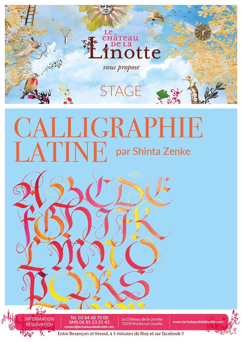 Stage de calligraphie latine avec Shinta Zenker au Château de la Linotte